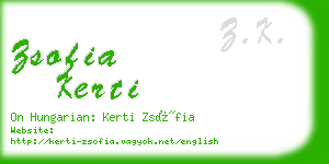 zsofia kerti business card